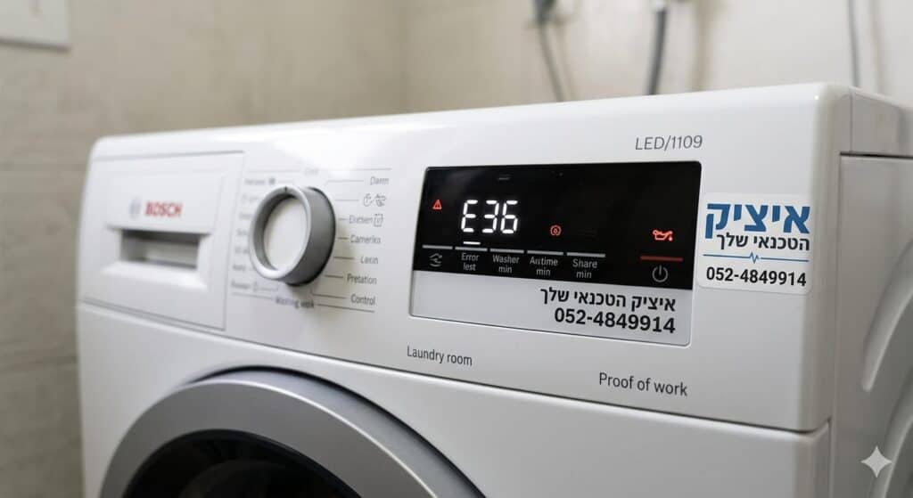 תיקון תקלה E36 במכונת כביסה בוש במודיעין - איציק הטכנאי שלך